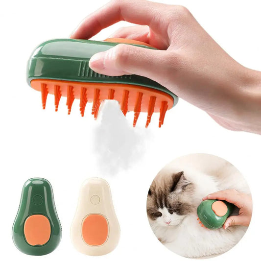 Self-Cleaning Steamy Pet Brush - Electric Grooming Massager for Cats & Dogs